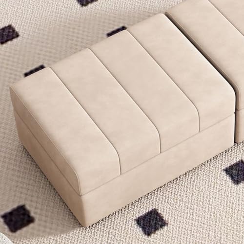 Banco de almacenamiento de zapatos blanco crema con cojín acolchado para entrada y final de cama con baúl de almacenamiento (100 x 45 cm)