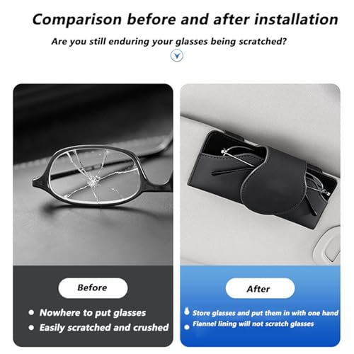 GNTHERF Car Sunglass Holder, for MG ZS EV HS MG3 MG5 MG6 EZS 2018-2025 Multi-Functional Magnetic Glasses Holder Clip Car Visor Storage Box Interior Accessories