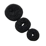 ericotry Beautiful Donut Hair Bun Makers- 3 Pieces Women Hair Chignon Donuts Ring Style Bun Maker Doughnut Shaper DIY Hair Styling Accessories 1Large+1Middle+1Small (Black)