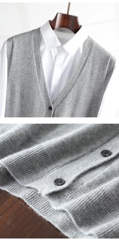Men's V-Neck Vest Solid Color Knitted Cardigan Casual Cardigan Sleeveless Loose Sweaters2
