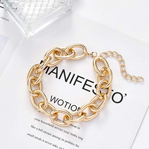 Cloace XL-128-130 Chunky Choker Necklace Gold Cuban Link Chain Thick Necklaces Punk Jewelry thumb #1