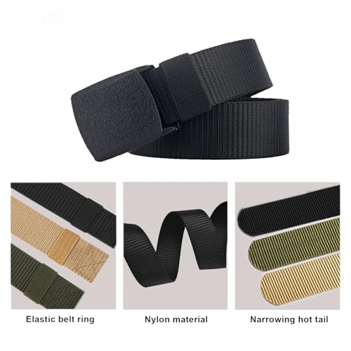 Military Tactical Men Belt With Plastic Buckle Plus Size Black3