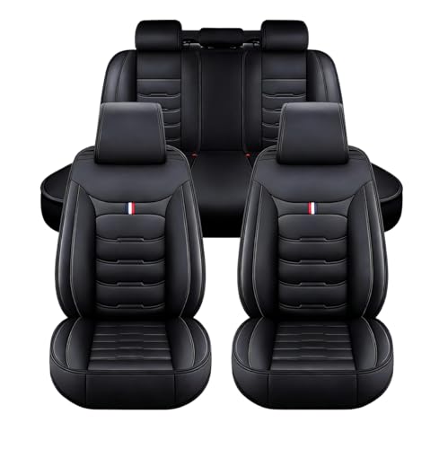 Fundas de Asientos Coche para Nissan Rogue Sport 2017 2020 (with Air Outlet Behind armrest Box), Cuero Cómodo Duraderas Juego Completo Delanteros Traseros Cubreasientos Protección,A/Black