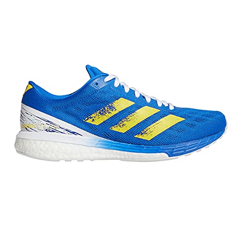 adidas Women’s Adizero Boston 9 Running Shoe – Color: Blue/Yellow/White – Size: 8 – Width: Regular