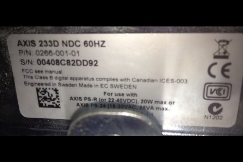 Axis 233D Network Dome Camera #TOP3