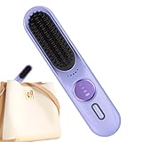 Kabellose Glättbürste, beheizter Kamm mit LCD-Display, 9 einstellbare Temperaturen, wiederaufladbar über USB, Akku mit 2000 mAh, Verbrühungsschutz-Design, 35 W, für Ca