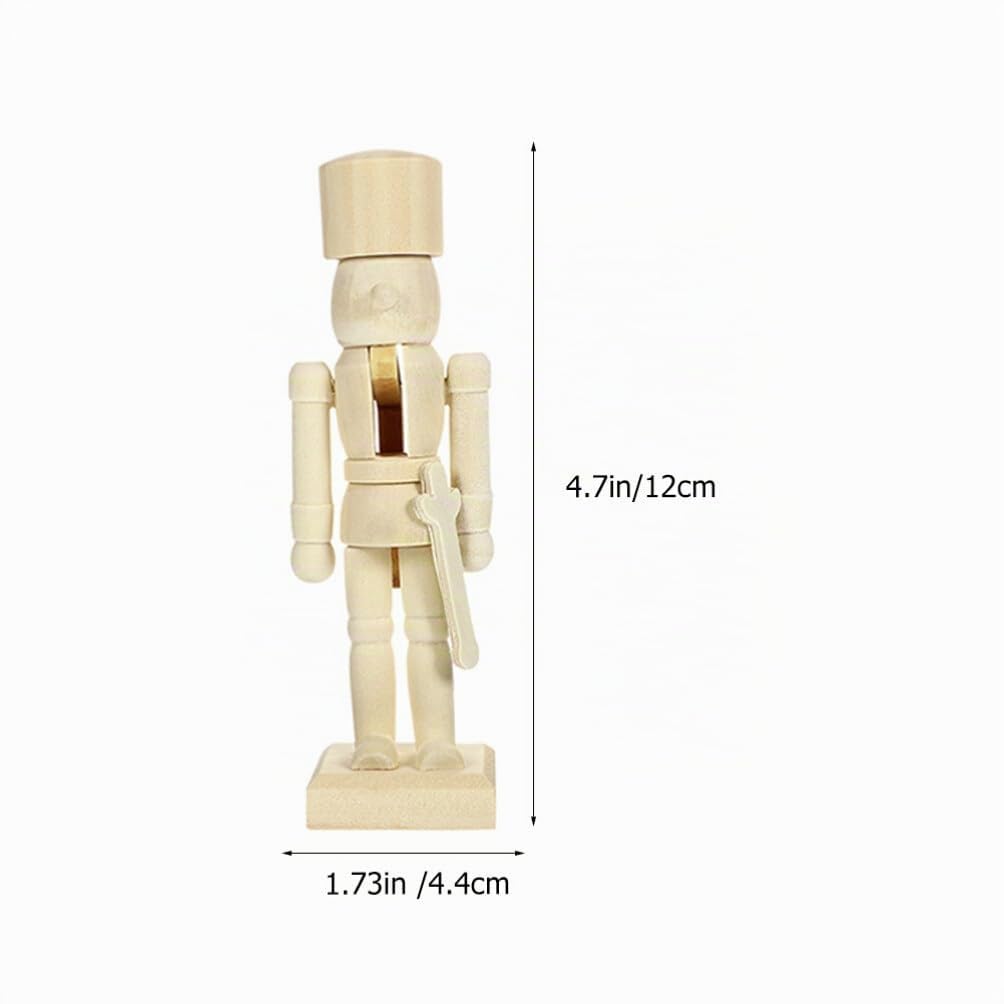 MAGICLULU 12 Stück Weihnachts-Nussknacker Zum Selbermachen Unbemalt Unbemalt Nussknacker-Marionette Kleiner Unbemalter Nussknacker Zum Basteln Weihnachten Zum Selbermachen