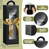 Ctosree 24 Pcs Tumbler Gift Box with Handle for 12oz 16oz 20oz 30oz Clear Wine Glass Gift Box Sublimation Tumblers Heat Press Blanks Bottle for Christmas Wrapping Packaging(Black)