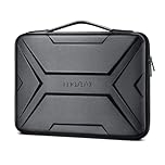 MOSISO 15-16 inch Laptop Hard Case, 15.6 inch Laptop Sleeve Waterproof Shockproof Computer Bag Compatible with MacBook HP Dell,Artistic Geometric EVA Carrying Case Hard Shell with Handle, Black