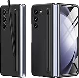 Capa Protetora Compativel com Samsung Galaxy Z Fold 5 com Caneta S Pen Embutida - Proteção Completa com Design Preto Fosco