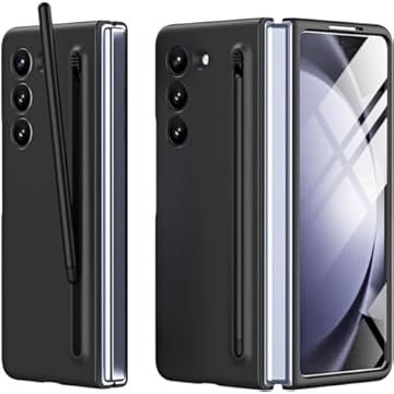 Capa Protetora Compativel com Samsung Galaxy Z Fold 5 com Caneta S Pen Embutida - Proteção Completa com Design Preto Fosco