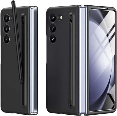 Image of TechTrendz PC Ultra Slim Premium Case for Samsung Galaxy Z Fold 7 Case with Built in Screen Protector with Compact S Pen Holder & Storage Slot,Protective Phone Case for Z Fold 7 Back Cover-Black