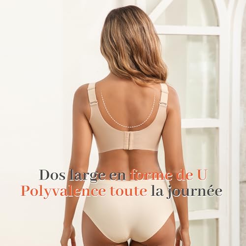 Fittingirls Soutiens-Gorge pour Femmes Grande Taille sans Couture, Bretelles Réglables sans Armatures, Doux Confort Toute la Journée avec Couverture Totale et Effet Push-up – vue 6
