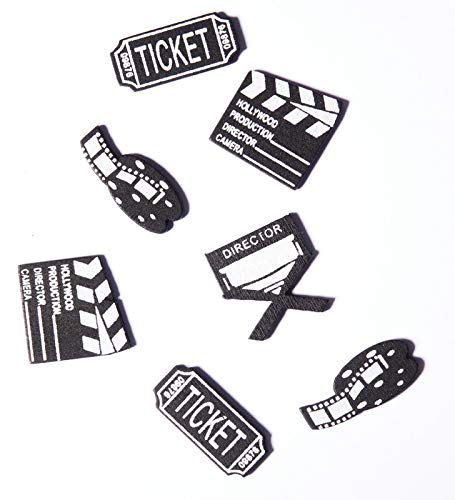 TrendLineMix 16 Teile Streudeko Konfetti Film Kino Hollywood Tischdeko Holz