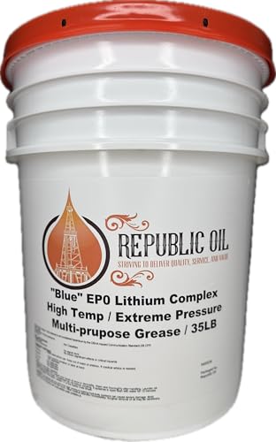 Republic Oil Blue EP0 High Temp Extreme Pressure Lithium Complex Industrial Grease 35lb Pail Bucket - Compare to Delo EP-0 - Compare to xhp 220 - Compare to Super Blu