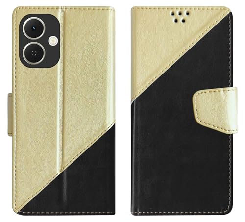 Image of SBMS Flip Cover for Tecno Spark GO 2 Back Cover Case with Magnatic Closure | Inbuilt Stand | Card & Money Pocket (MultiBlack)