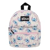 Bioworld Stitch Character Heads Faux Leather 10.6' White Mini Backpack