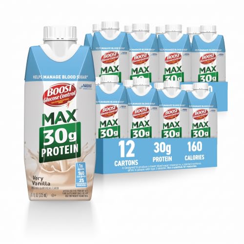 BOOST Glucose Control Max 30g Protein Nutritional Drink,Very Vanilla,11 Fl Oz,Packaging May Vary,(Pack of 24)