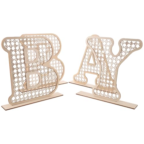 Decoración rústica de figuras de madera infantiles de 4 piezas lijadas