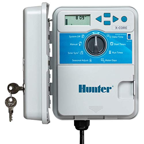 Hunter XC600 X-Core 6 Station Outdoor Sprinkler Controller, Easy Install Irrigation Timer for Lawn and Garden, Weatherproof, 3 Programs, 4 Start Times by Hunter Industries - Used condition - US$92.22