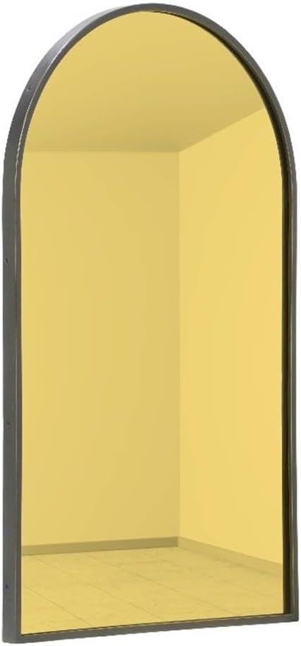 Pemberly Row Handmade Brass Wall Mirror, 23.3" W x 39" H, Gold-Tinted Glass, Sleek Bronze Frame, Modern Contemporary Design, Stylish Accent for Mantle, Dresser, or Powder Room