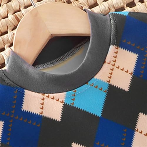 Crewneck Sweatshirt for Toddler Boys Girls Loose Pullover Sweatshirt Kids Long Sleeve Argyle Hoodies Tops Fall Clothes3