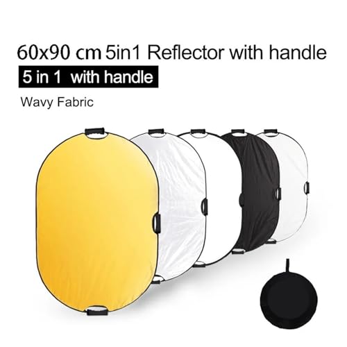 Reflector de luz para fotografía, 5 en 1, plegable, difusor de luz, multicolor, varios tamaños (blanco plateado)