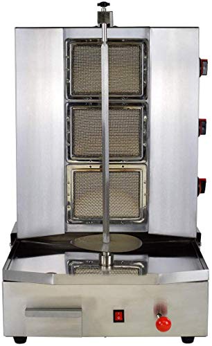 Libai Commercial Shawarma Grill Doner Kebab Propane Gas Machine 3 Burner Gyro Meat Automatic Spinning Vertical Broiler Holder With Meat 25Lbs Capacity For Restaurant Home Kitchen Use #TOP1