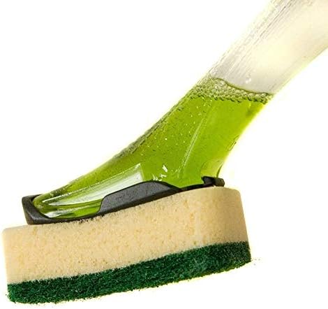 Dishmatic Fillable Washing up Brush with Handle | Combo Bonus Pack | General, Non Scratch, Heavy Duty Refills | Hard Bristle Brush | I-Stand Brush by Karrma Ltd (Green Refills 3 x 4 =12 (General))