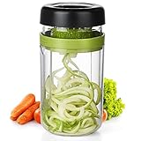 Vegetable Spiralizer Vegetable Slicer, Handheld Upgraded 9-in-1 Veggie Spiral Cutter with Container, Spiralizer Zucchini Noodles Maker for Carrot,Cucumber, Zucchini,Onion Spaghetti Maker & Salad