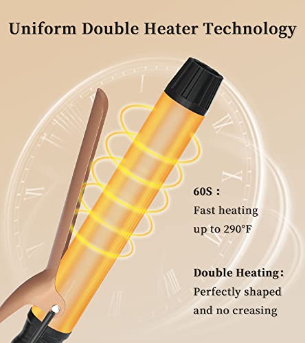 Svoky 1 1/4 Inch Extra Long Curling Iron With Tourmaline Ceramic Barrel| 1.25 Inch Long Barrel Curling Iron Wand For Long Hair| Fast Heat Up Hair Curler For Loose Curls| Dual Voltage For Travel #TOP3