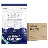 Tempk Big 25 Packs(6.7"*4.1") Instant Cold Packs TUV/SGS Certified | 20mins Long-Lasting Ice Compress for Injuries, Pain Relief, Swelling | Disposable Cold Pack for Athletes, Sprains & First Aid