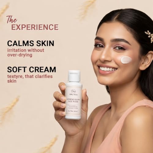 Image of Ginseng Glow Face Wash with Niacinamide, Hyaluronic Acid, Kojic Acid, Vitamin C & Gluton | Acne Control, Oil Balance & Brightening | 30 ml