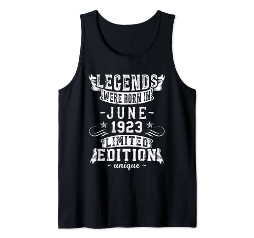 Cumpleaños Junio 1923 Edición Limitada Regalo Legend June Camiseta sin Mangas