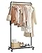 Sakugi Clothes Rail - Movable Clothes Rack with Bottom Shoes Shelf, Heavy-Duty Clothing Rail for Hanging Clothes, Coats, Dresses, Clothes Rail for Bedroom, Closet, Laundry (Black, 72x36x149cm)