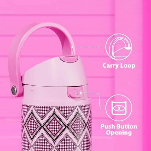 Image of 24 oz Insulated Water Bottle with Straw: Meoky Stainless Steel Metal Water Bottle with 2-in-1 Lid - Leak Proof, Cold for 24 Hours, Fits in Car Cup Holder, BPA-Free for Gym Travel Sports, Candy Knit