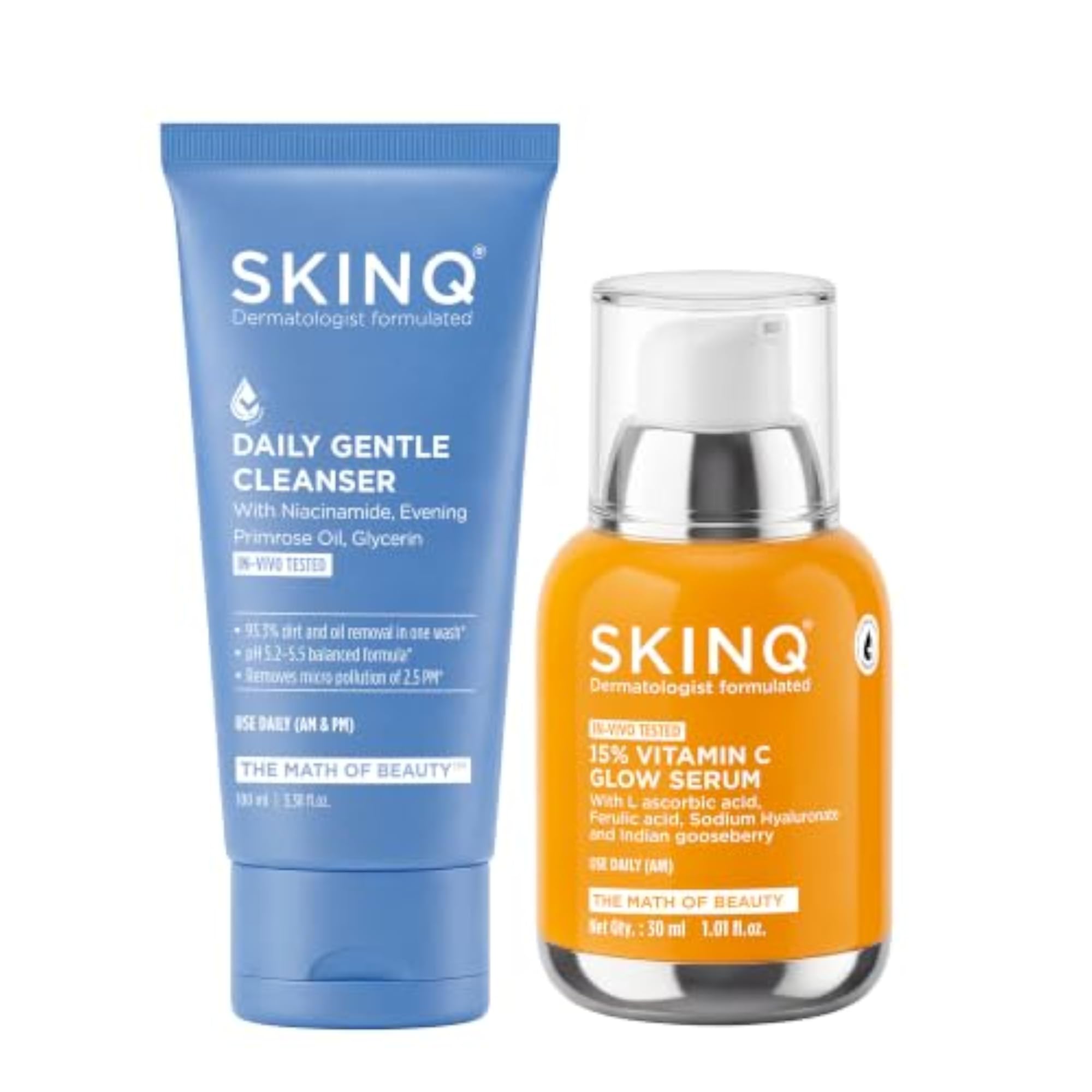 Brightening Skincare Bundle, Niacinamide Face Wash & Vitamin C Serum