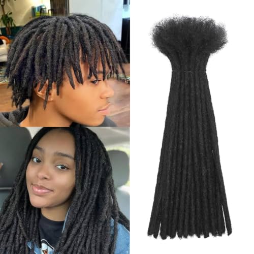 Loc Extensions 0.6cm Width 4 Inch 60 Strands Soft Locs Human Hair Locs(1B)