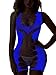 FasiCat Sexy Lingerie for Women Fishnet Halter Chemise Deep V Hot Mesh Mini Dress Bodysuit Valentine's Day Stripper Outfits (Glow Blue)