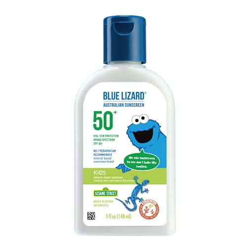 BLUE LIZARD Kids Mineral-Based Sunscreen Lotion, SPF 50, Cream, 5 Fl Oz