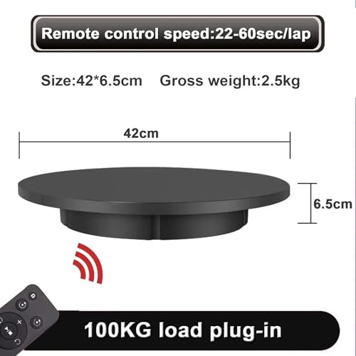 Présentoir rotatif motorisé 60 cm noir charge 100 kg pour vitrine