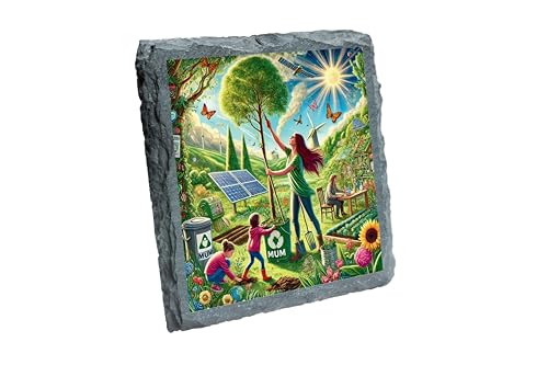 Umweltfreundlicher Sonnen-Windenergie-Untersetzer mit Recycling-Symbol [slco-kf25-5053]