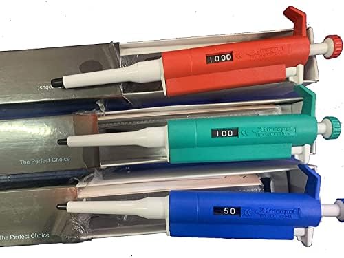 BEXCO Micropipette Set Variable Volume 5-50Ul,10-100Ul,100-1000Ul Set Total 3 No Combo - Plastic, Multicolor