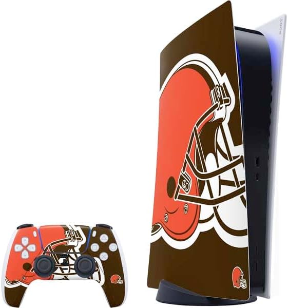 Skinit Decal Gaming Skin Compatible with PS5 Bundle - Officially Licensed NFL Cleveland Browns Design