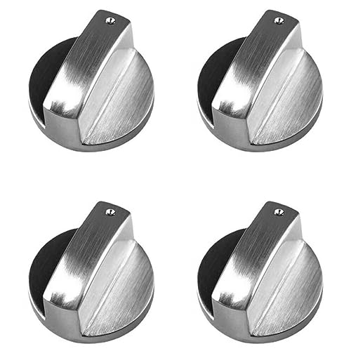 Sparefixd 4 Stück Herdknöpfe Silber - Universal Ofenknöpfe Mit Adaptern