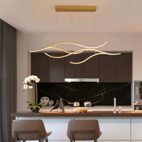 Lámpara colgante LED moderna regulable en altura para techo de cocina y mesa de comedor
