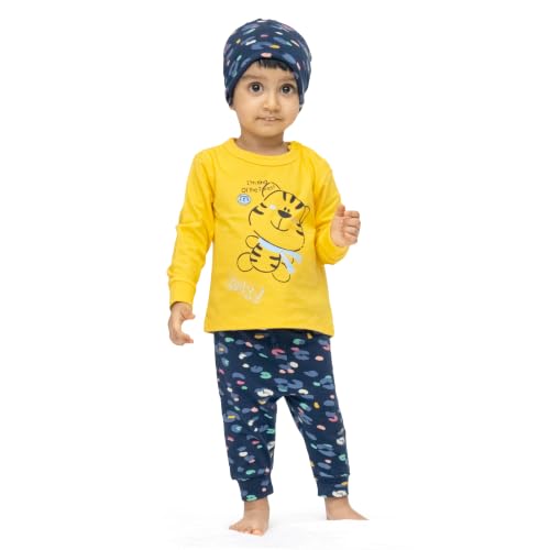 Image of Real Basics Cotton Clothing Sets for Boys & girls - Unisex Clothing sets Full Sleeve T-shirt Pant & Cap