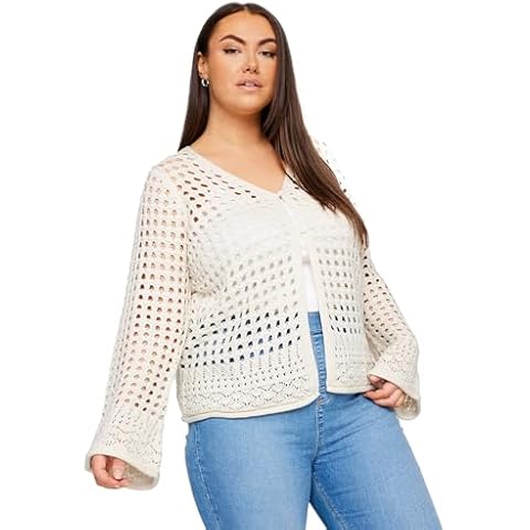 Yours Curve Ivory Button Through Cardigan Cover