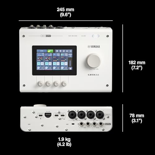 Image of Yamaha URX44 6-In / 4-Out Dual USB-C Audio Interface With Touchscreen, Includes Cubase Al, WaveLab Cast, Basic FX Suite, and Steinberg Plus Software Bundle, White URX44 W | 32-Bit /192khz, 4 Mic Pres with Plus 48V, 4.3in Touch LCD, Dual USB-C, Includes Cubase AI and Wavelab Cast