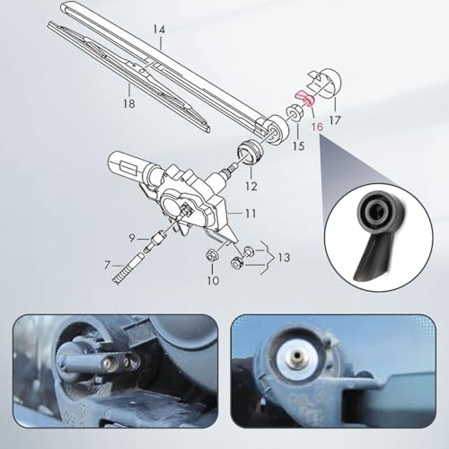 Rear Windshield Washer Nozzles 2-Pack for Audi A1 A3 A4 A6 Q3 Q7 8P | Double Hole Washer Jet Spray | Enhanced Visibility & Easy Clip-in Installation 8E9955985 - Image 4